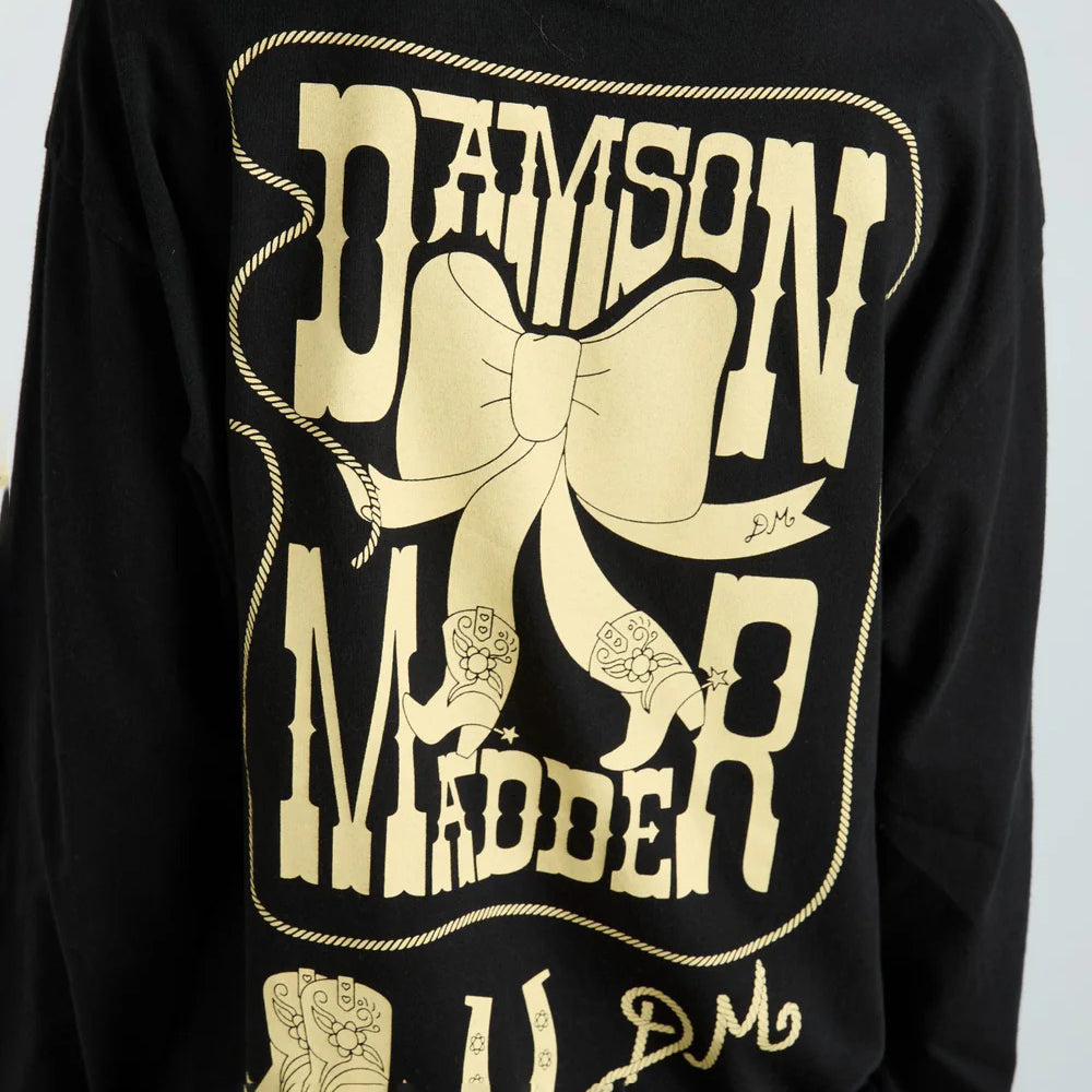Charcoal Cow Bow Long Sleeve T-Shirt