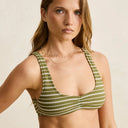 Olive Vista Stripe Crop Top