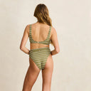 Olive Vista Stripe Crop Top