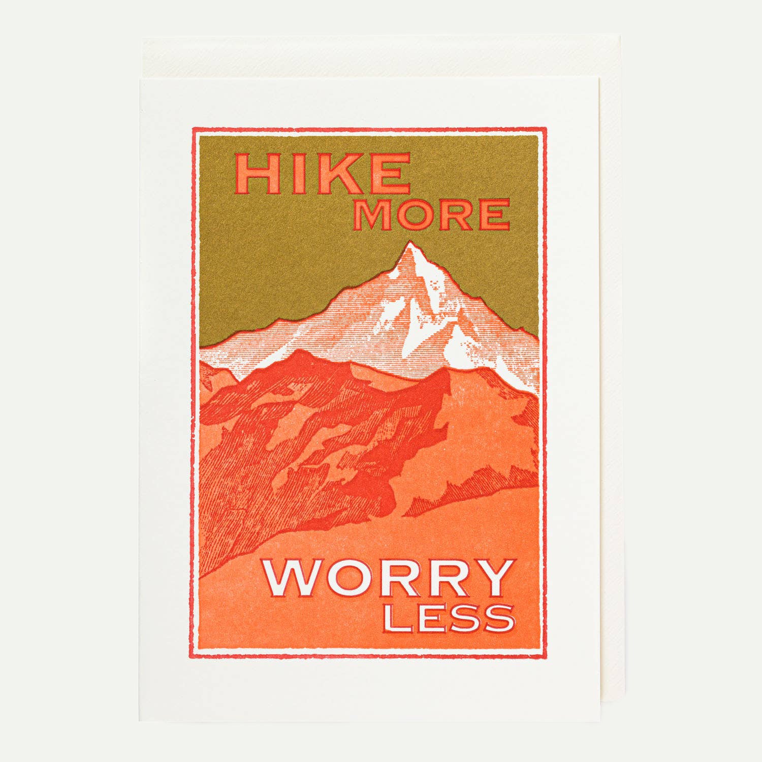 Worry Less, Hike More Letterpress Cards
