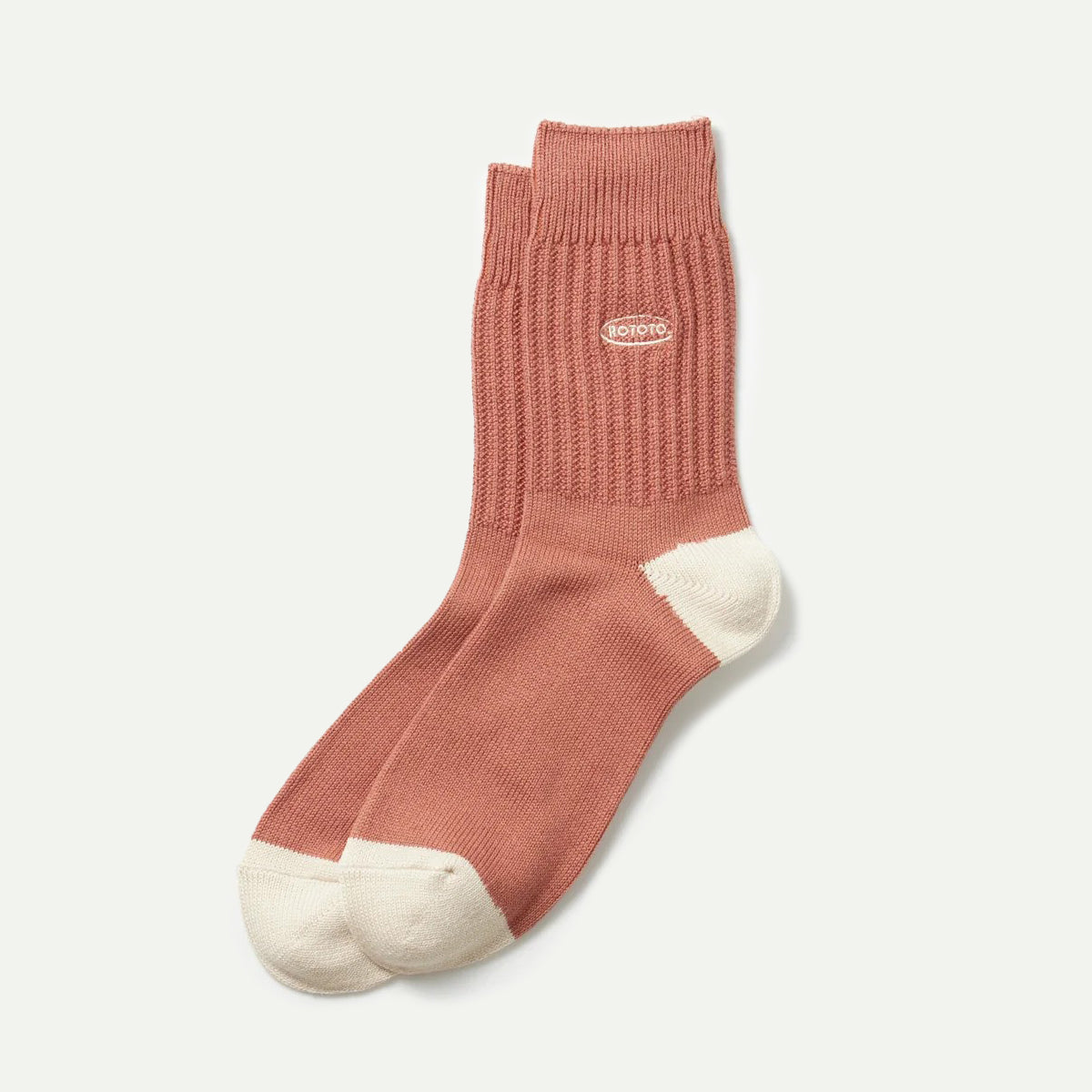 Dark Coral Ribbed Crew Sock