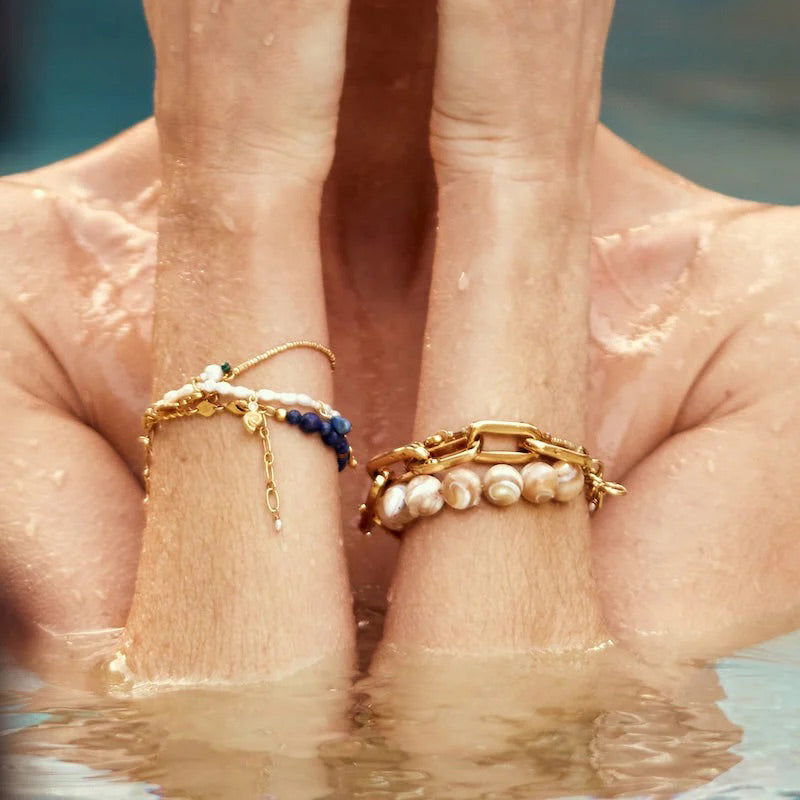 Golden Lapis Deep Blue Bracelet