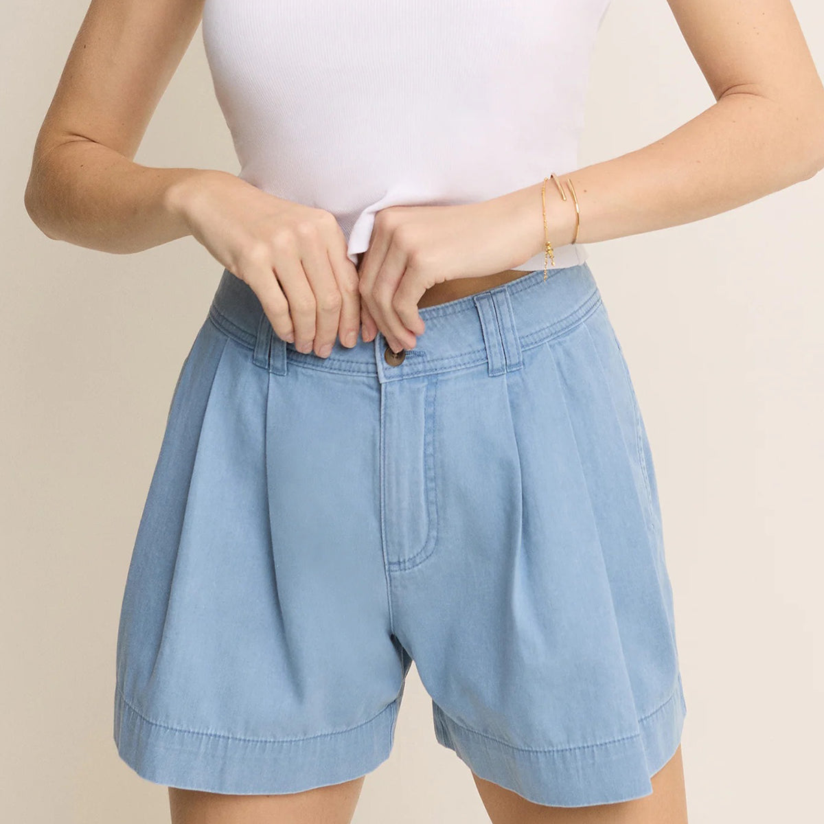 Light Blue Albie Denim Shorts