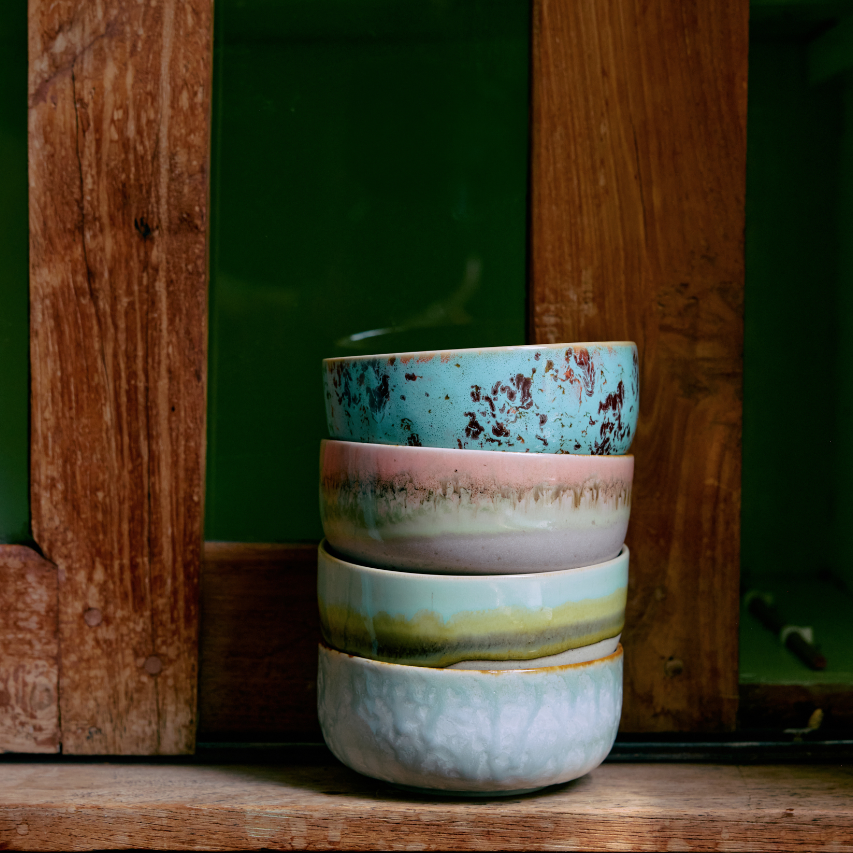 70's Ceramics Impression Dessert Bowls (set of 4)