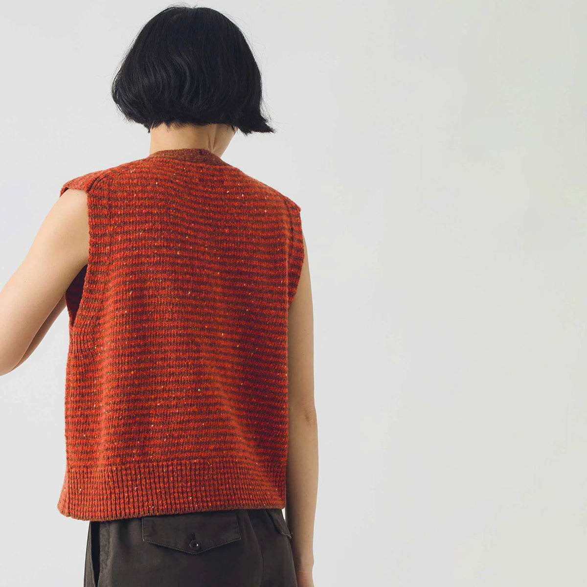 Brick/Red Striped Donegal V-Neck Tank