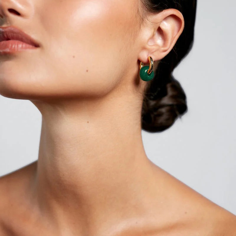 Jungle Fever Glazed Donut Hoop Earring