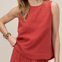 Red Double Gauze Stirling Tank Top