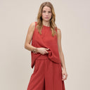 Red Double Gauze Stirling Tank Top