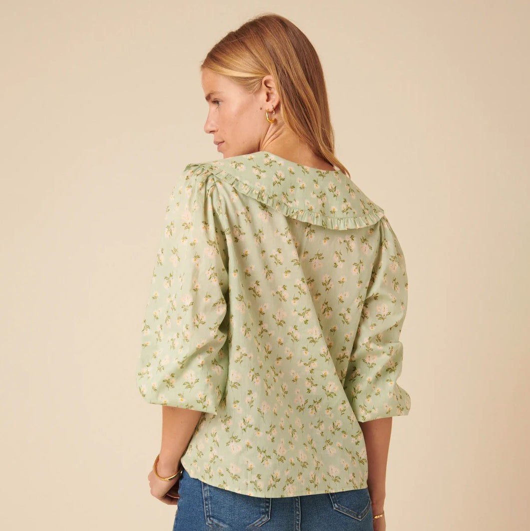 Green Ditsy Emmie Blouse