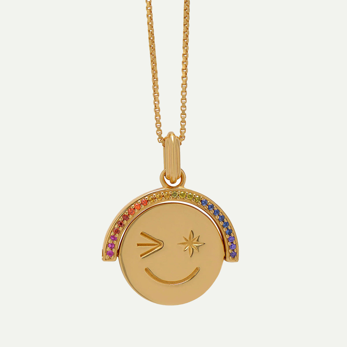 Happy Face Spinning Necklace