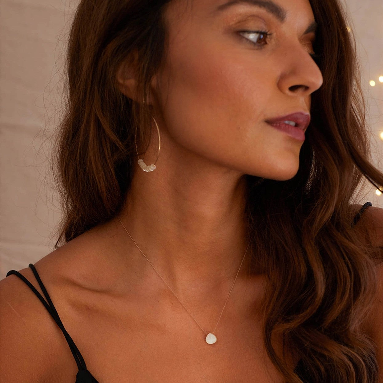 Wanderlust Life Mother of Pearl Hughoops Earrings