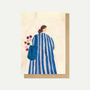 Lady With Flowers Greetings Card