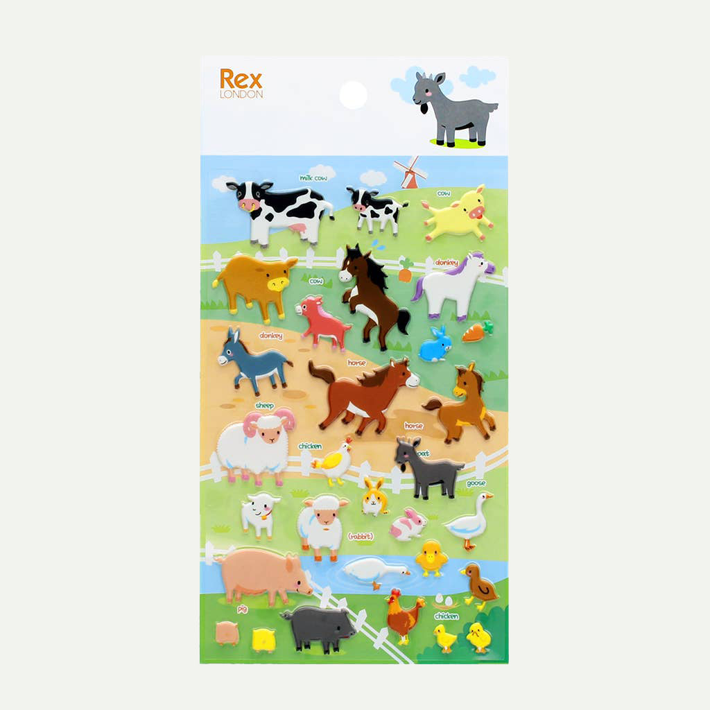 Farm Animals 3D Puffy Stickers