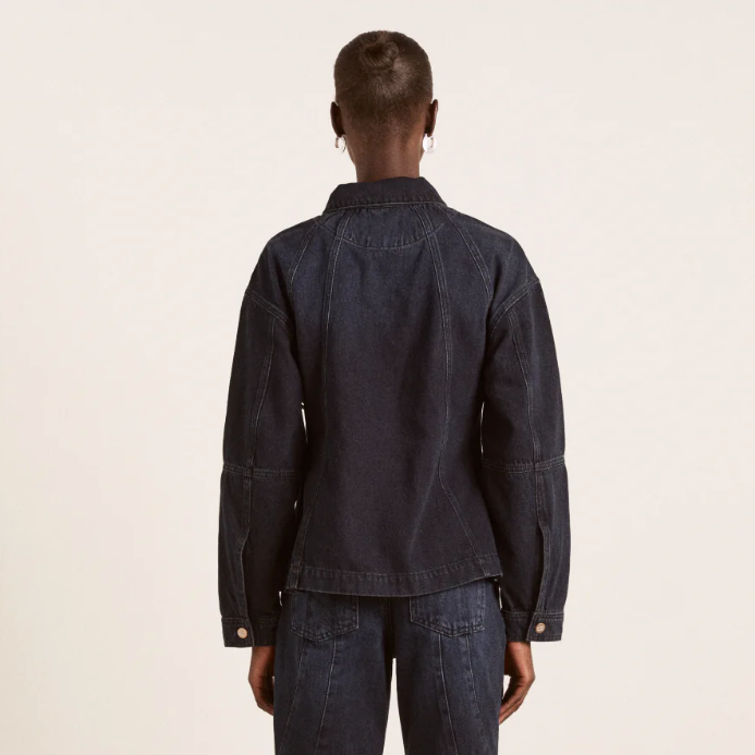 Blue Wavy Seams Finella Denim Shirt