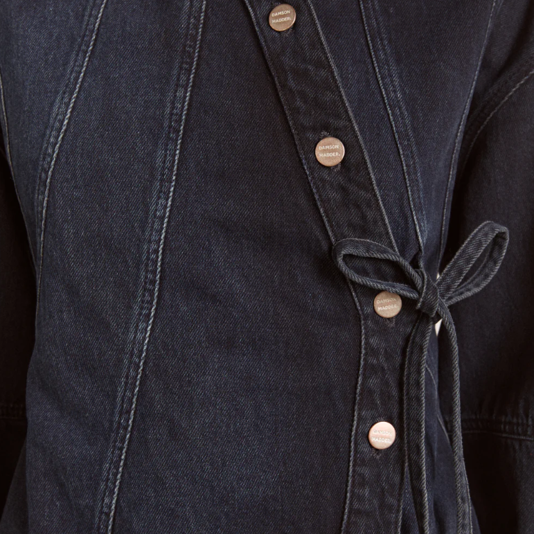 Blue Wavy Seams Finella Denim Shirt