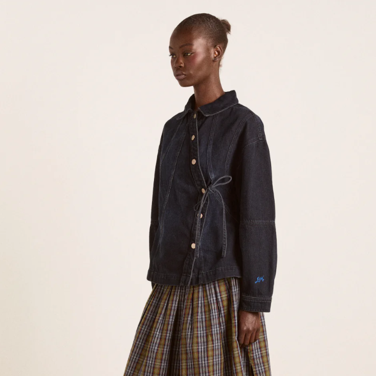 Blue Wavy Seams Finella Denim Shirt