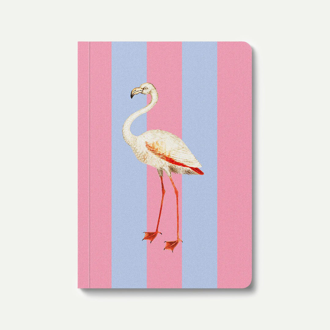 Striped Flamingo A6 Paperback Notebook