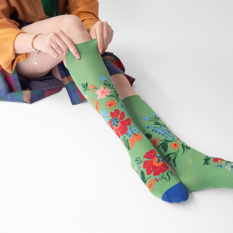 Forest Flower Knee-High Sock
