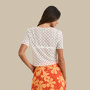 White Lace Gigi Short Sleeve Top