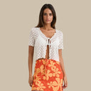 White Lace Gigi Short Sleeve Top