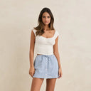 White Gracie Sweetheart Top