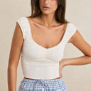 White Gracie Sweetheart Top