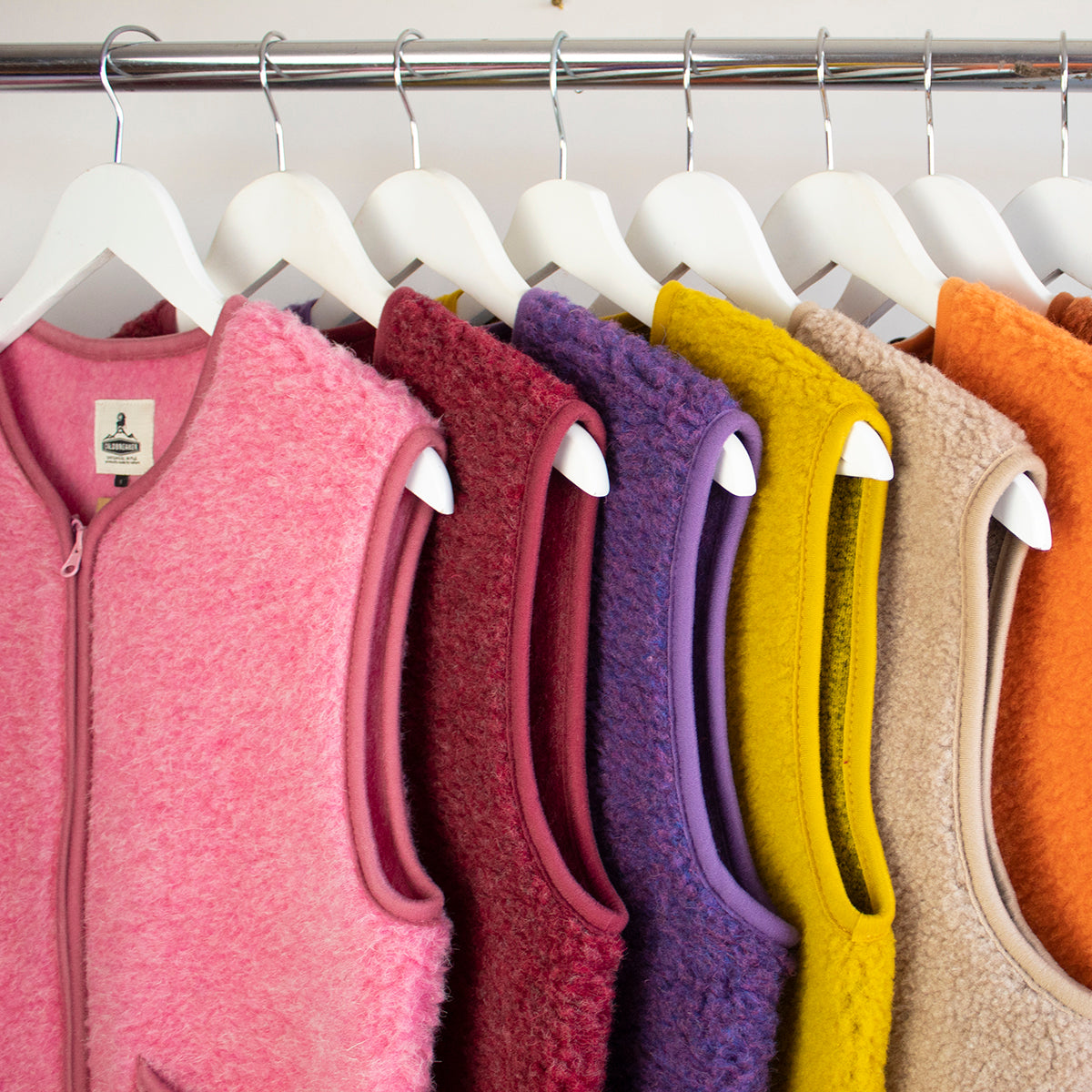 Pink Pepitko Wool Fleece Vest