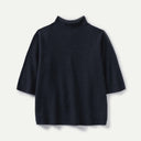 Darkest Navy Half Sleeve Donegal Wool Sweater