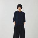 Darkest Navy Half Sleeve Donegal Wool Sweater