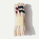 Dark Green/Navy/Burgundy 2 Stripe Ivory Crew Sock