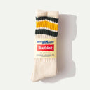 Dark Green/Navy/Burgundy Off White Crew Sock