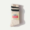 Dark Green/Navy/Burgundy 2 Stripe Ivory Crew Sock