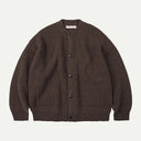 Brown Brushed Wool Round Cardigan