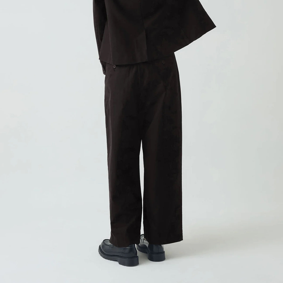 Black Herringbone Pleat Front Trousers