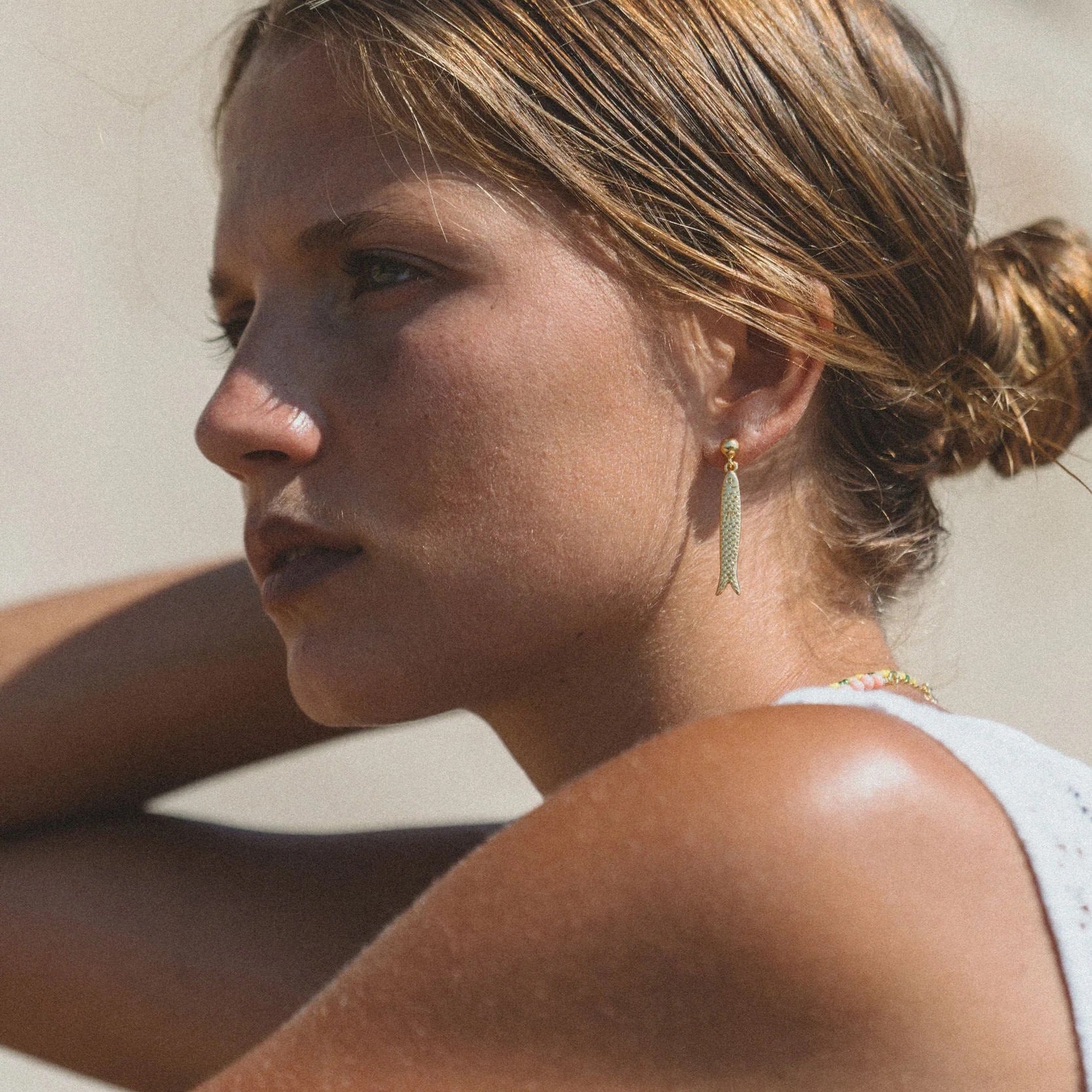 Gold Hippie Fish Earring