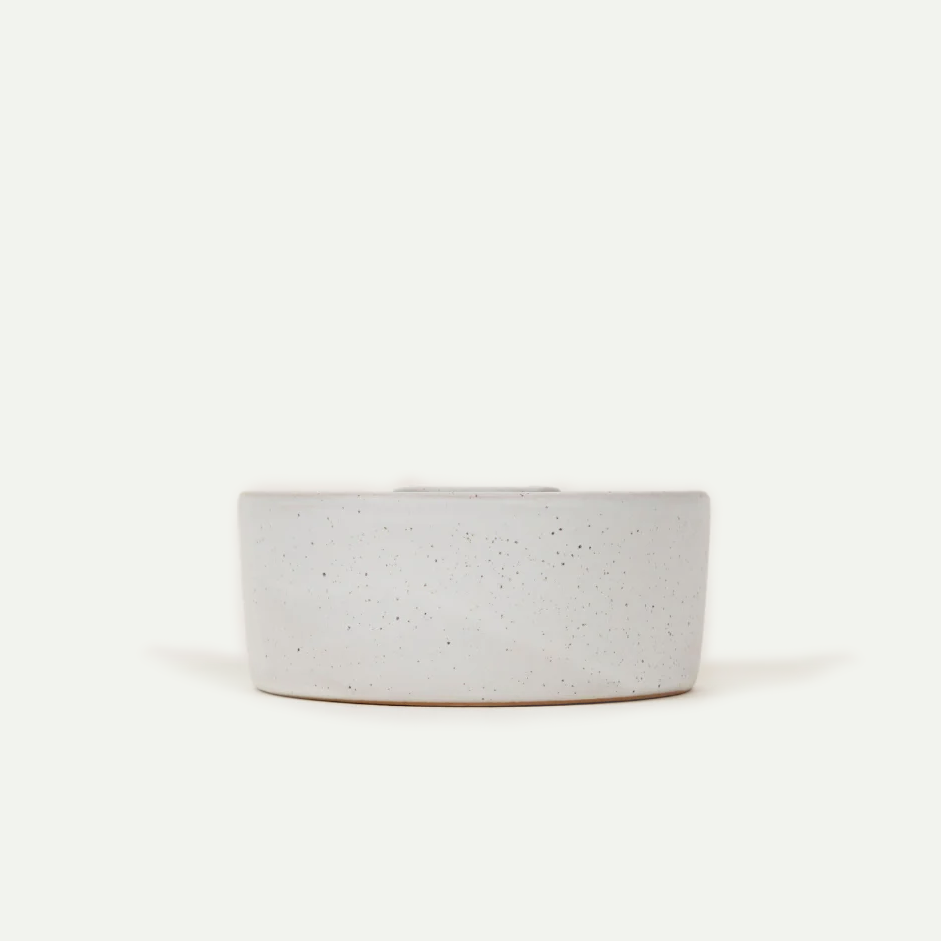 White Speckle Candle Holder