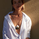 Golden Lapis Deep Blue Hoop Earring