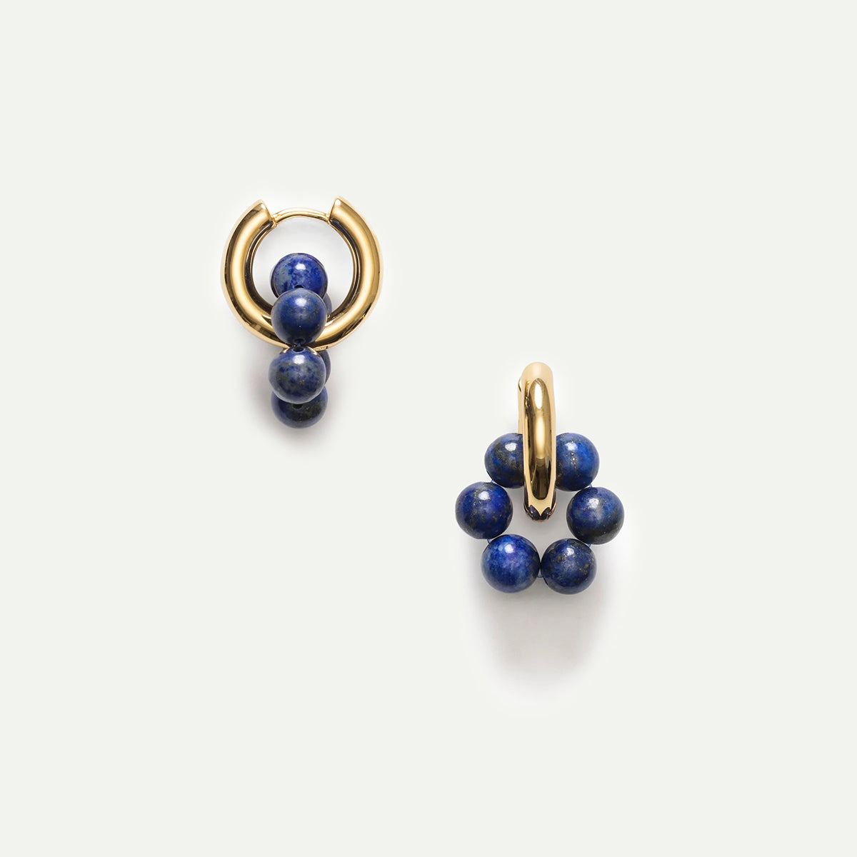 Golden Lapis Deep Blue Hoop Earring