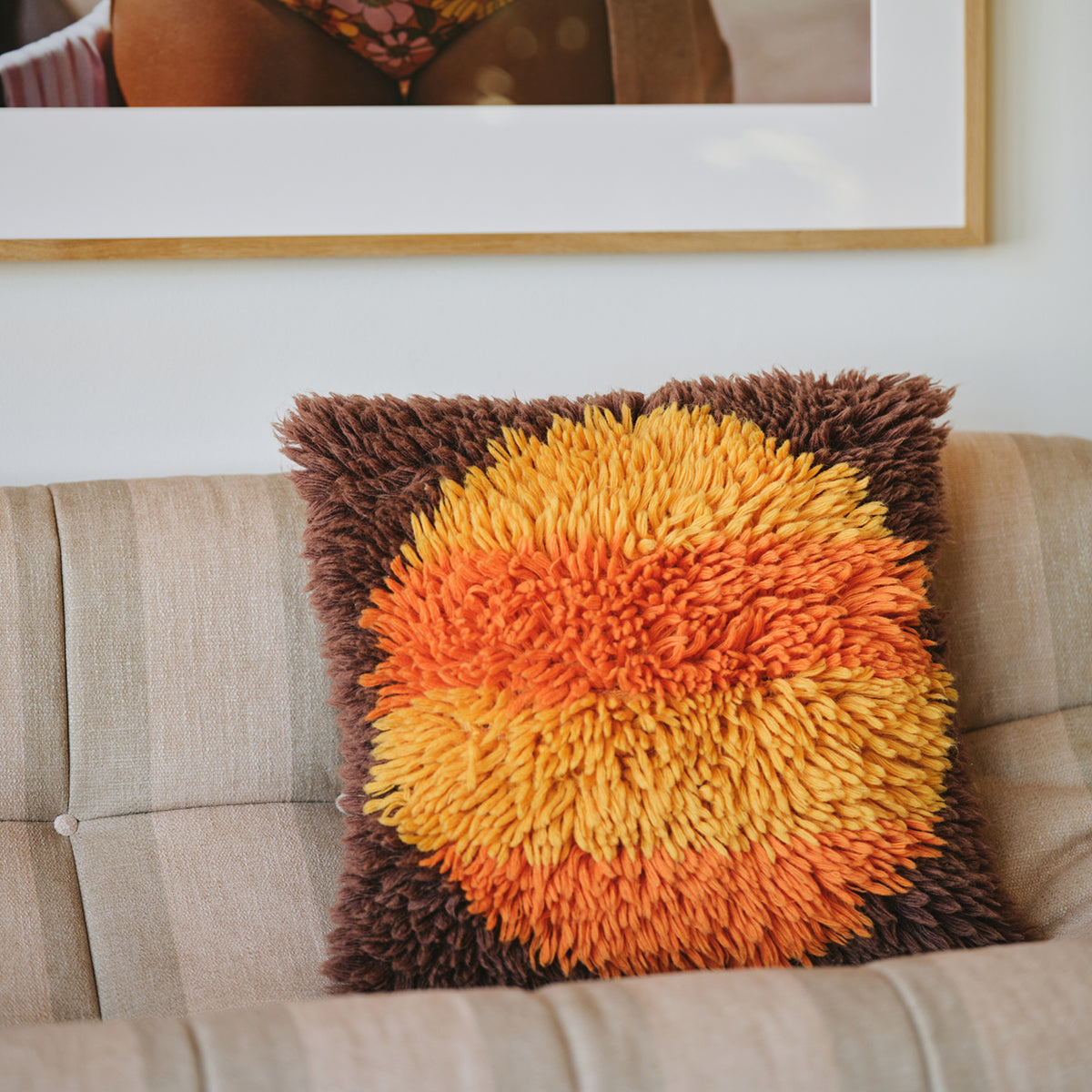 Horizon Striped Fluffy Cushion