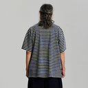 Indigo Vintage Faded Stripe Half Tee