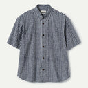 Indigo Dabu Print Stripe Cotton Shirt