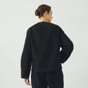 Black Brushed Cotton Sculpted Canvas Jacket