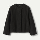 Black Brushed Cotton Sculpted Canvas Jacket