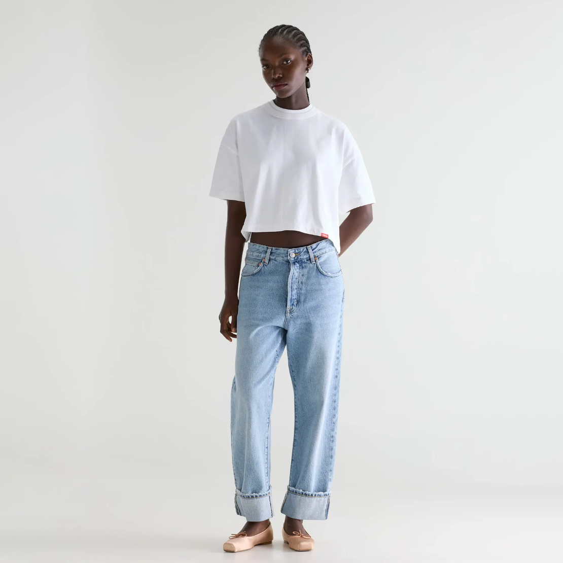 Blue Bleach Denim N.46 Wide Jeans