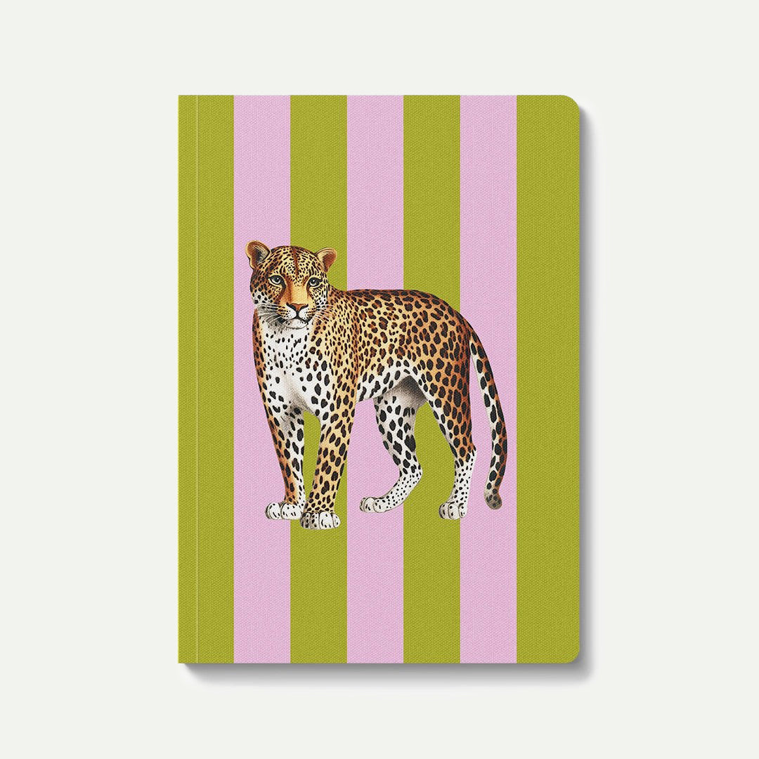 Striped Leopard Paperback Notebook