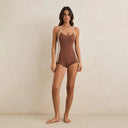 Chocolate Lily Rib Cross-Back Surf One-Piece