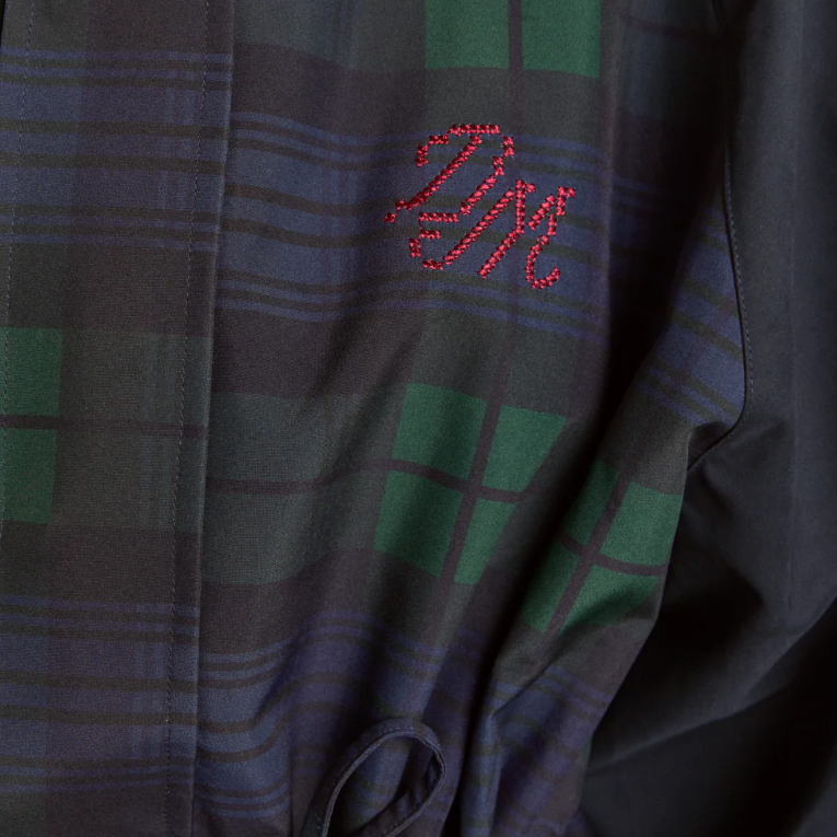 Navy Check Liu Raincoat