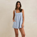 Blue Check Lola Romper