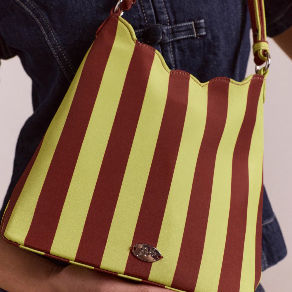Avocado/Chocolate Stripe Lorelai Bag