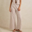 Tan Stripe Louise Wide Let Pant